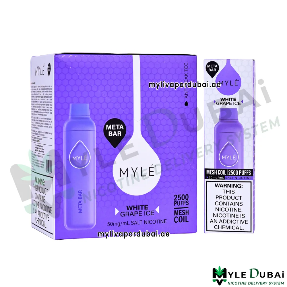 Myle Meta Bar White Grape Ice Disposable Device