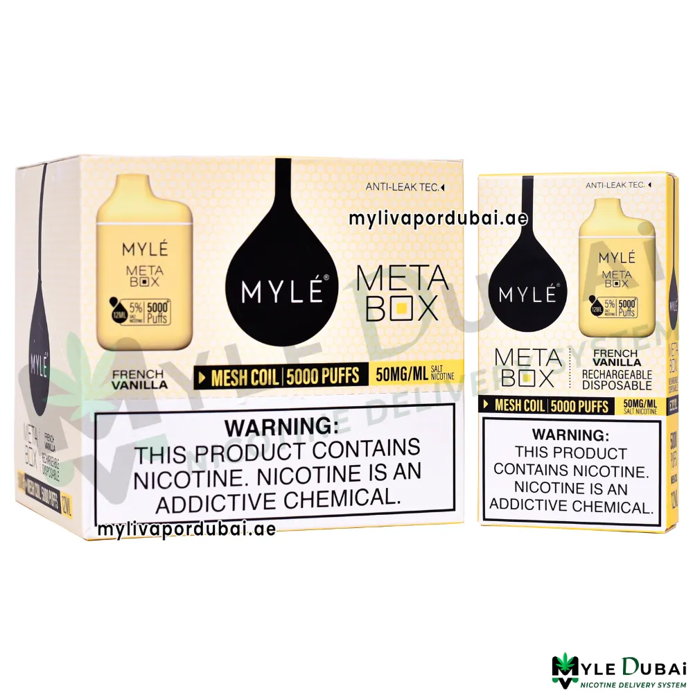 Myle Meta Box French Vanilla 20MG Disposable Device