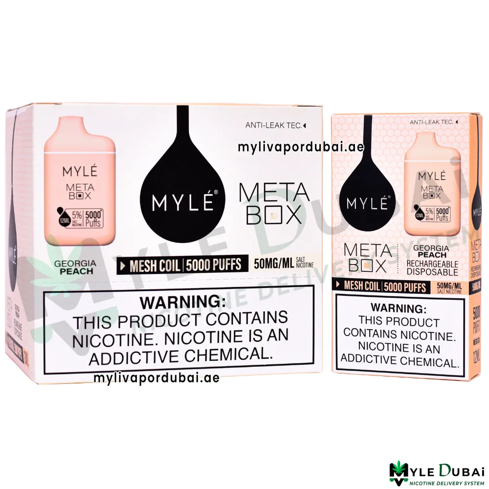 Myle Meta Box Georgia Peach 20MG Disposable Device