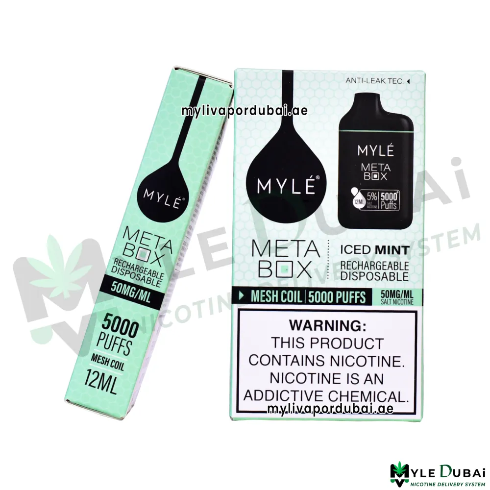 Myle Meta Box Iced Mint 20MG Disposable Device