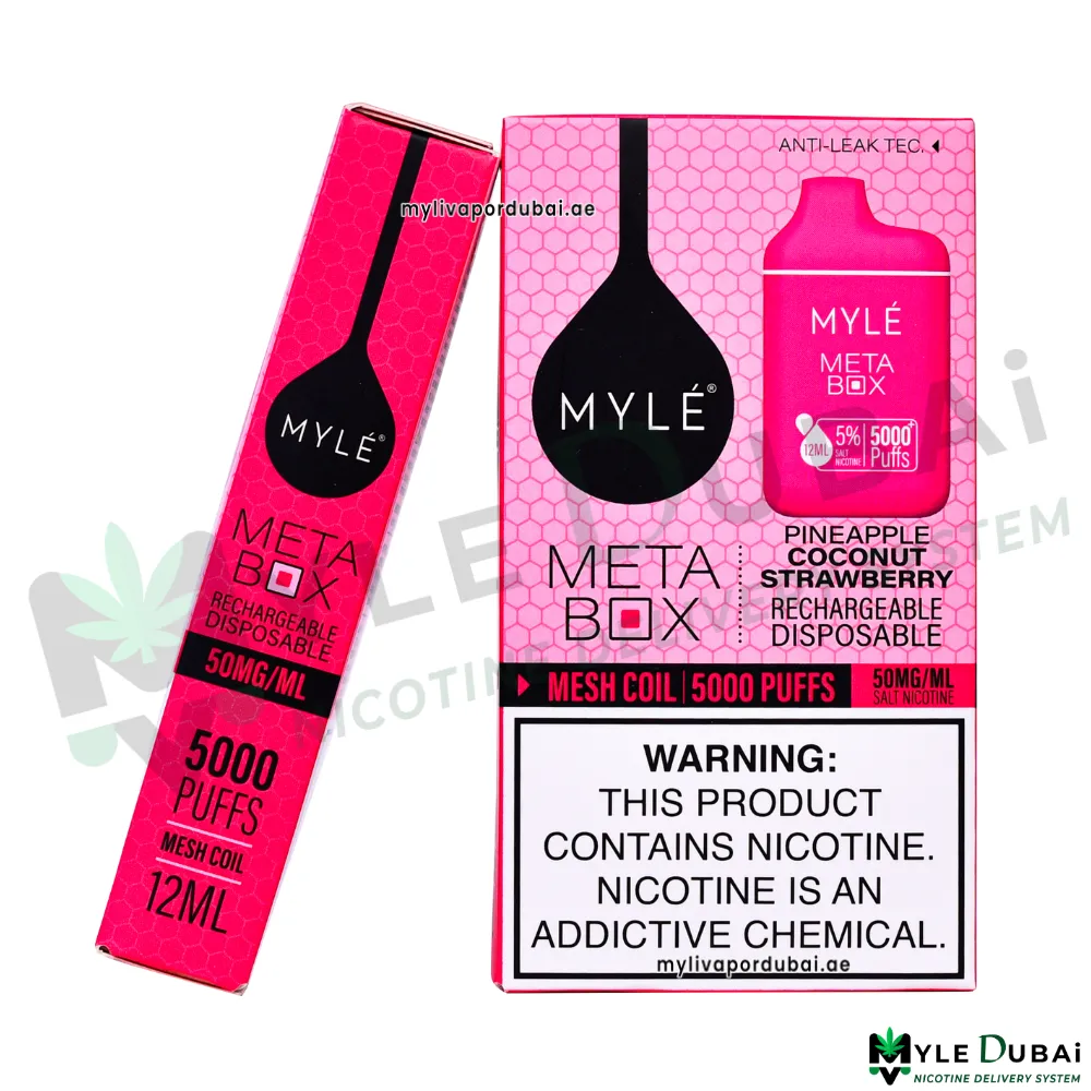 Myle Meta Box Pineapple Coconut Strawberry 20MG Disposable Device