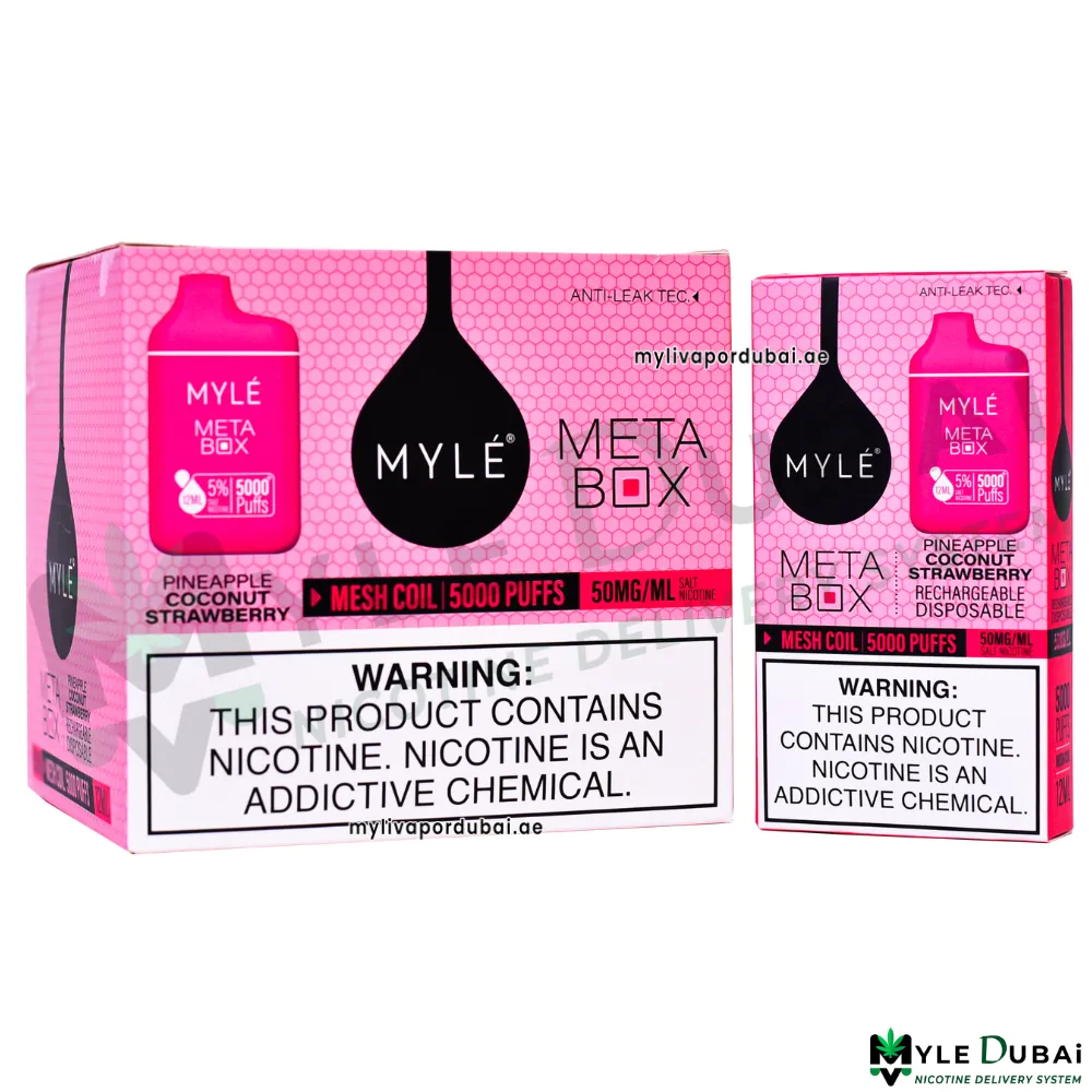 Myle Meta Box Pineapple Coconut Strawberry 20MG Disposable Device