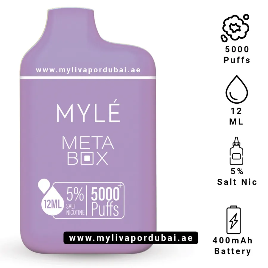 Myle Meta Box Grape Mint Disposable Device
